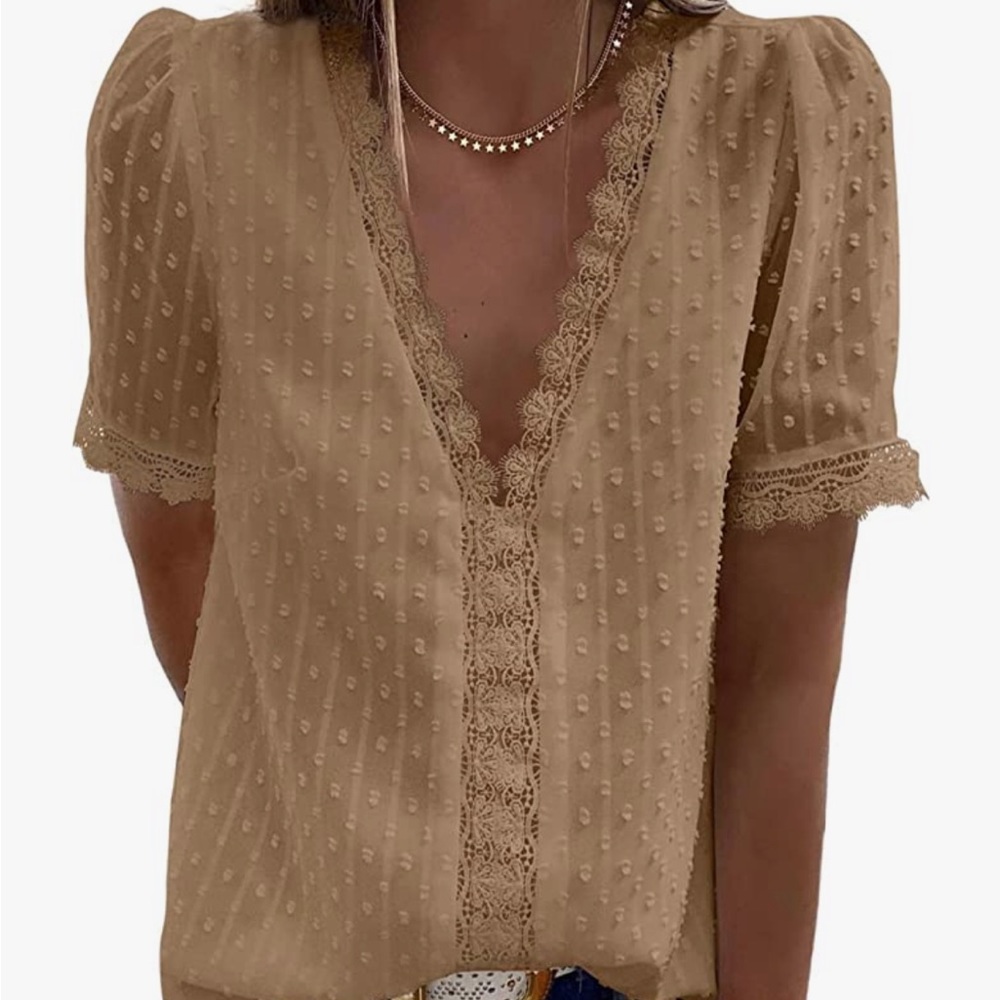 Light brown lace/detailed Blouse